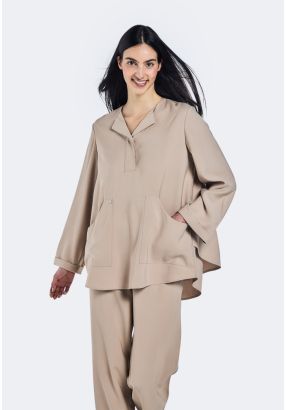 Regular Fit Blouse With Overlay