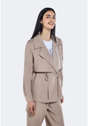 Crinkled Drawstring Jacket