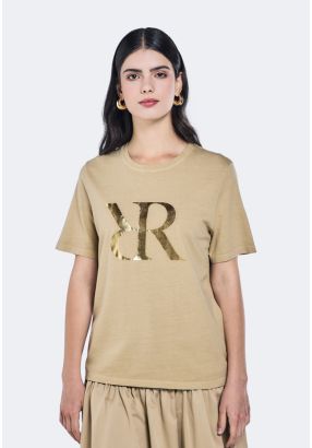 Metallic Foil Print T-Shirt