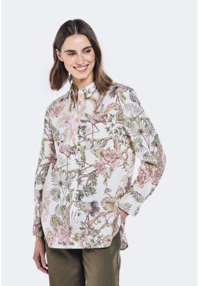 Floral Print High Low Shirt