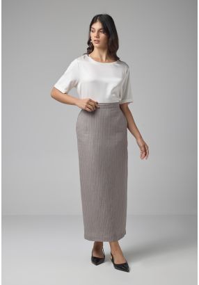 Straight Cut Striped Skirt