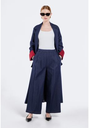 Tie Waist Denim Trousers
