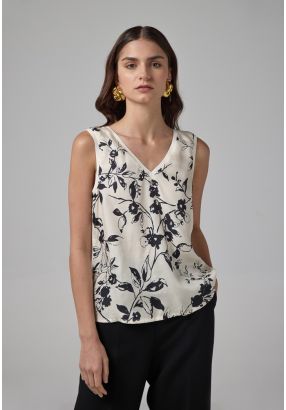 Sleeveless Floral Printed Top