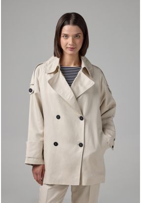 Solid Long Sleeve Trench Coat