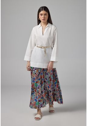 All Over Pleated Colorful Skirt