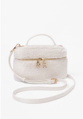 Shearling Top Handle Shoulder Bag
