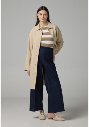 Wide Leg Denim Trousers