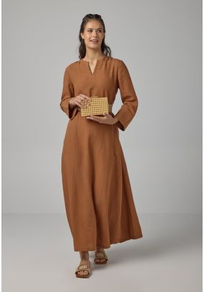 Solid Flared Belted Dress