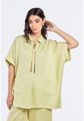 Continuous Short Sleeves Linen Tunic