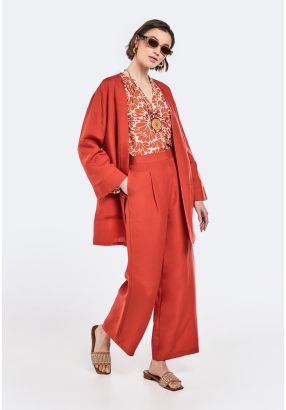 Solid Wide Leg Trousers