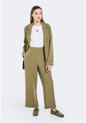 Crinkled Wide Leg Trousers