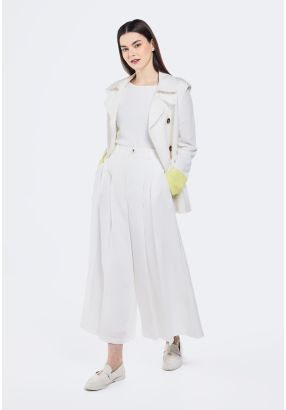 Solid Pleated Palazzo Trousers