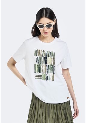 Printed Motif Short Sleeve T-Shirt