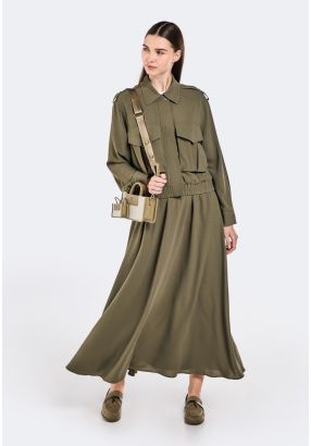 Elasticated Waist Flared Skirt