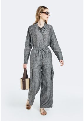 Elastic Waist Straight Cut Trousers