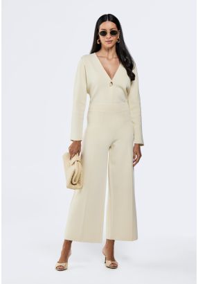 Seam Details Knitted Trousers