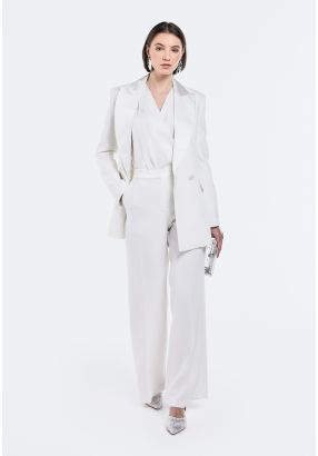 High Waist Satin Trim Trousers