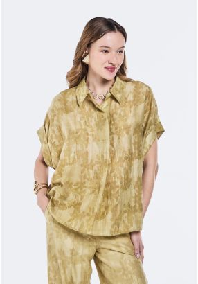 Embroidered Continuous Short Sleeves Blouse