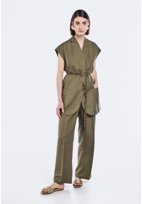 High Waist Pleated Trousers