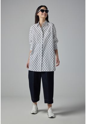 Solid Wide Legs Denim Trousers