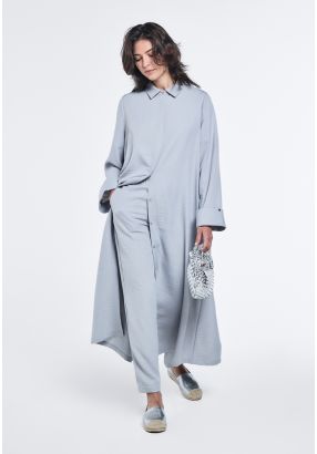 Back Chain Print Crinkled Abaya