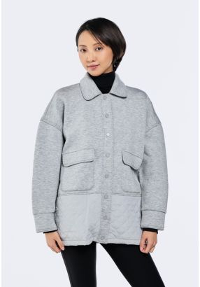 Solid Quilted Hem Jacket