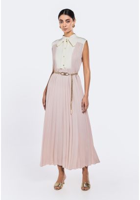 Sleeveless Pleated Dress