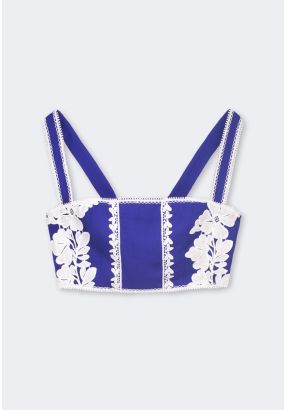 Floral Embroidered Lace Cropped Top