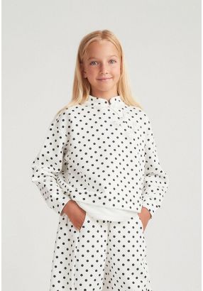 Elegant Polka Dot Sweatshirt