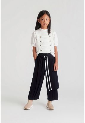 Pleated Trousers with Attached Layer