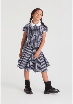Flared Hem Plaid Skirt