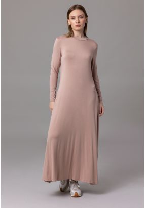 Round Neck Solid Maxi Dress
