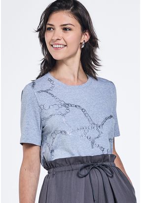 Metallic Chain Print T-Shirt