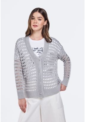 Solid Crochet Cardigan