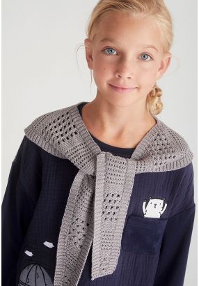 Oversize Hoodie with Knit Scarf 