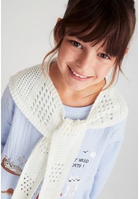 Patches Hoodie with Knit Scarf 