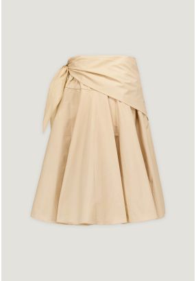 Solid Skirt with Waist Scarf 
