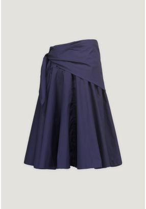 Solid Skirt with Waist Scarf 