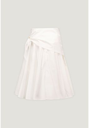 Solid Skirt with Waist Scarf 