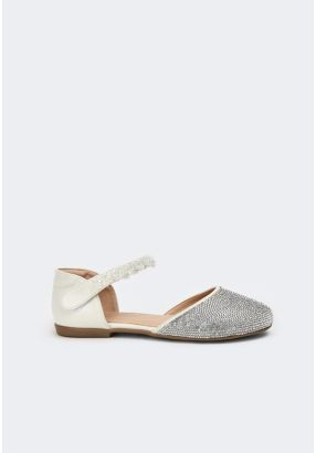 Crystal & Faux Pearls Embellished Shoes