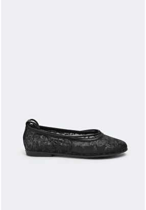  Floral Mesh Flat Ballerina