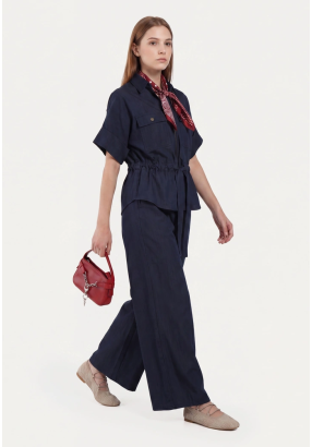High Waist Wide Let Trouser