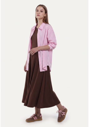 Flared Hem Solid Dress