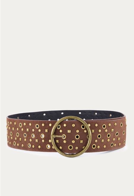 Wide Studded Belt