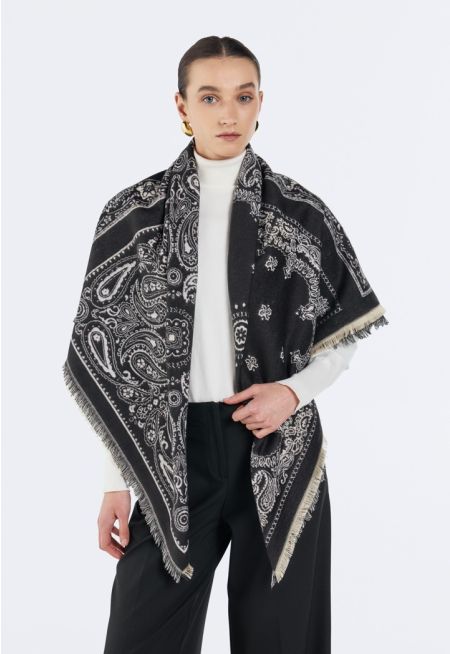 Paisly Horse Print Pashmina Scarf