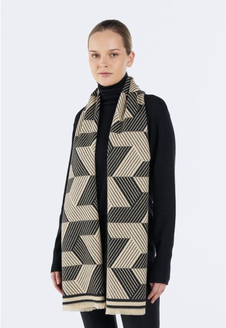 Intricate Strips Pashmina Scarf