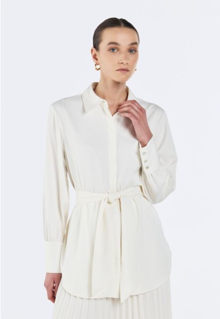 Regular Fit Belted Shirt