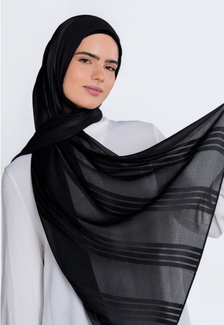 حجاب مخطط بارز الملمس