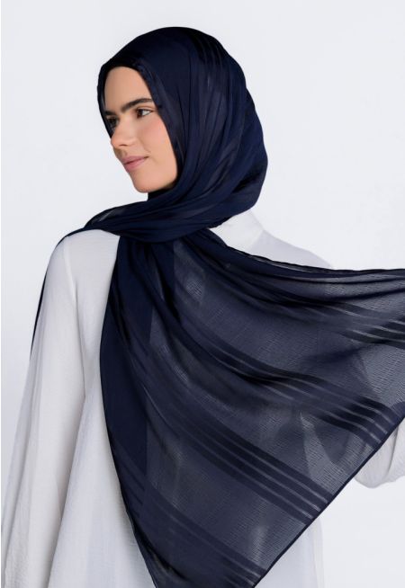 حجاب مخطط بارز الملمس
