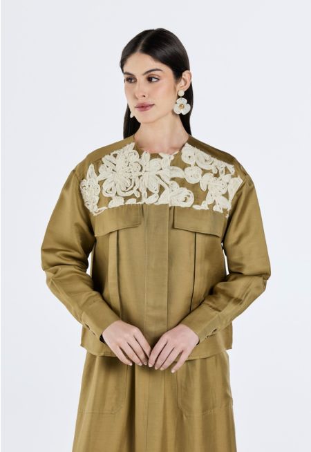 Textured Lace Embellished Jacket